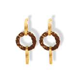 Aretes Entrelazados Tejidos Triples Terracota vista frontal